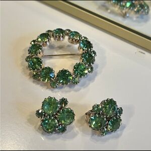 Elegant Green Crystal Jewelry Set